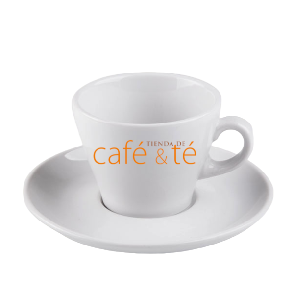 Taza chica de Café Espresso con Plato Porcelana Clásica