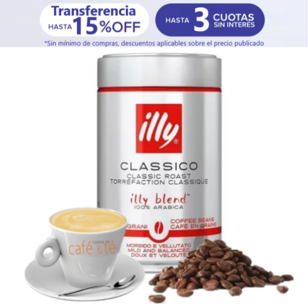 Café en Grano illy Clásico y Origen en Lata x 250g