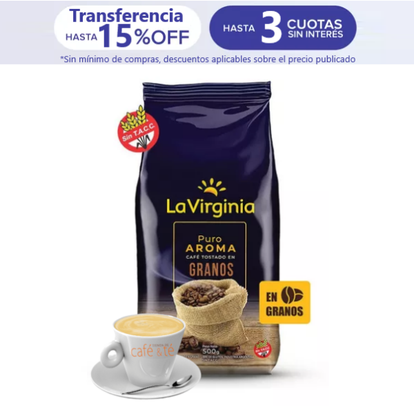 Café en Grano La Virginia Puro Aroma de 500g