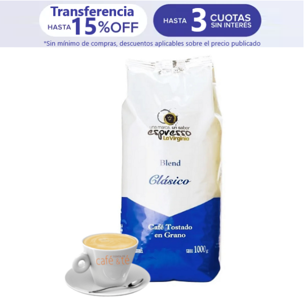 Café en Grano La Virginia Espresso Clásico de 1 Kg