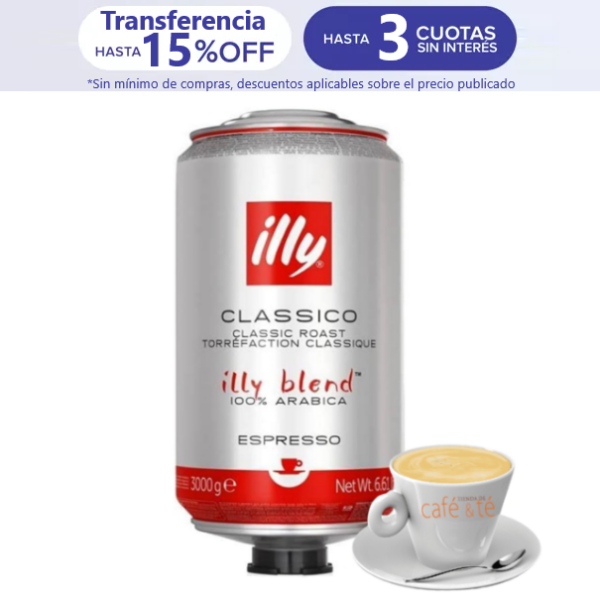 Café en Grano illy Clásico y Origen en Lata de 3kg