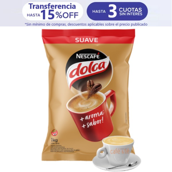 Café Nescafe Dolca Suave Instantáneo Bolsa de 1 Kg