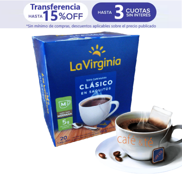 Café en Saquitos La Virginia Caja de 20 Sobres Indiv