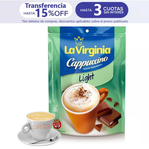 Café Cappuccino La Virginia Light Bolsa de 100g