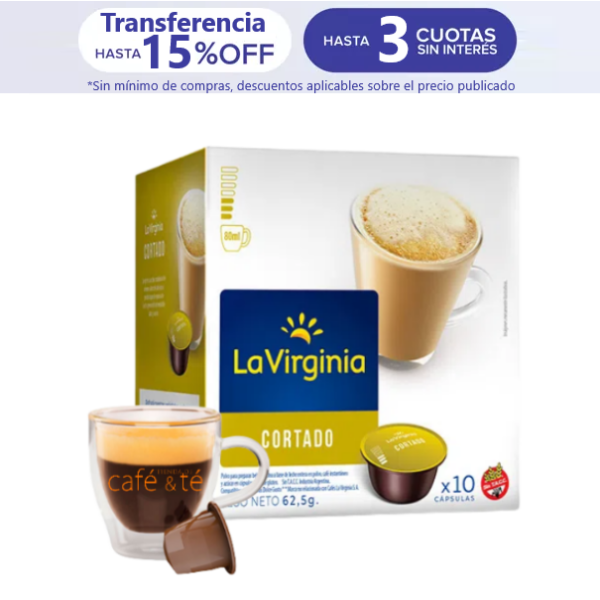 Capsulas Dolce Gusto La Virginia Café Cortado 10u