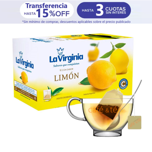 Te La Virginia Sabor Limón en Caja de 25 saquitos