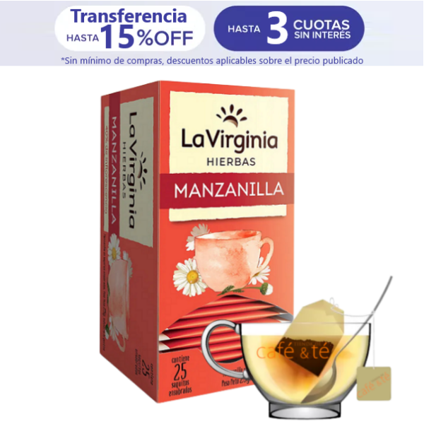 Te Digestivo de La Virginia Manzanilla caja 25 saquitos