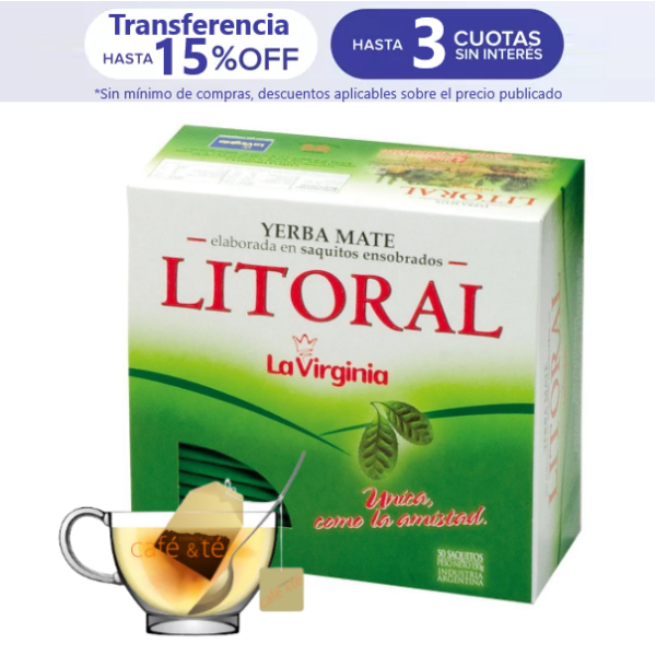 Mate Cocido Litoral La Virginia de 50 sobres individuales