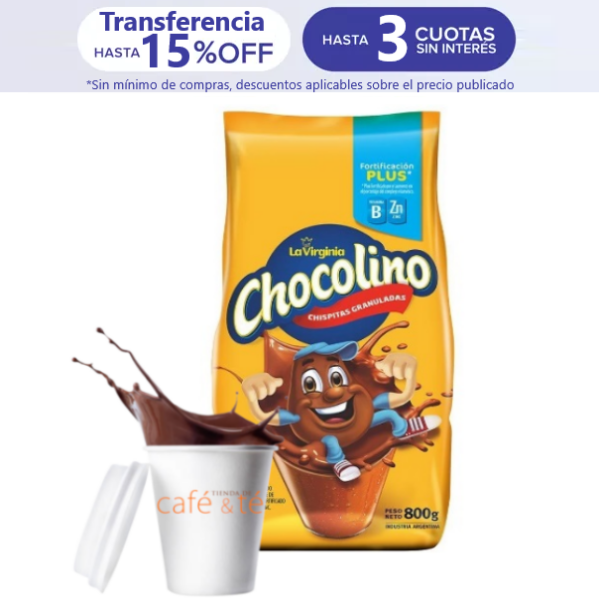 Cacao Chocolino Granulado La Virginia Bolsa de 800g