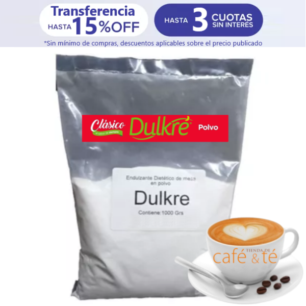 Edulcorante Dulkre Clásico en Polvo y Bolsa 1000gs