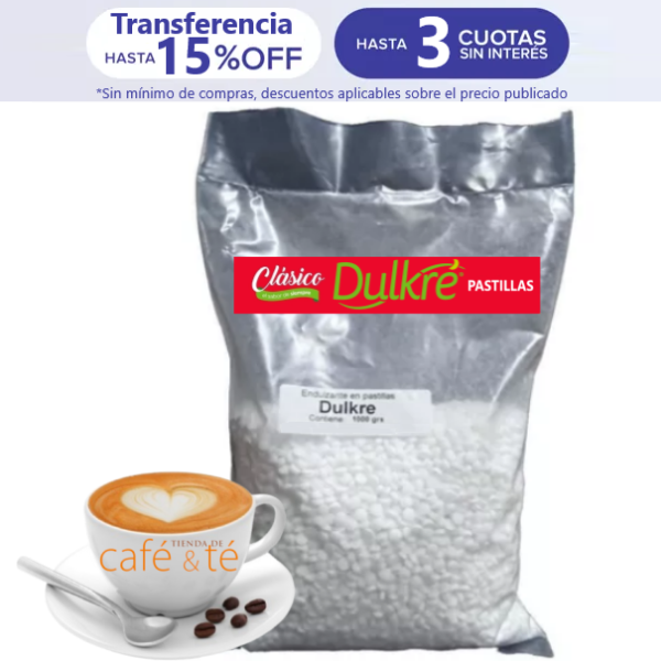 Edulcorante Dulkre Clásico en Pastillas y Bolsa de 1000g